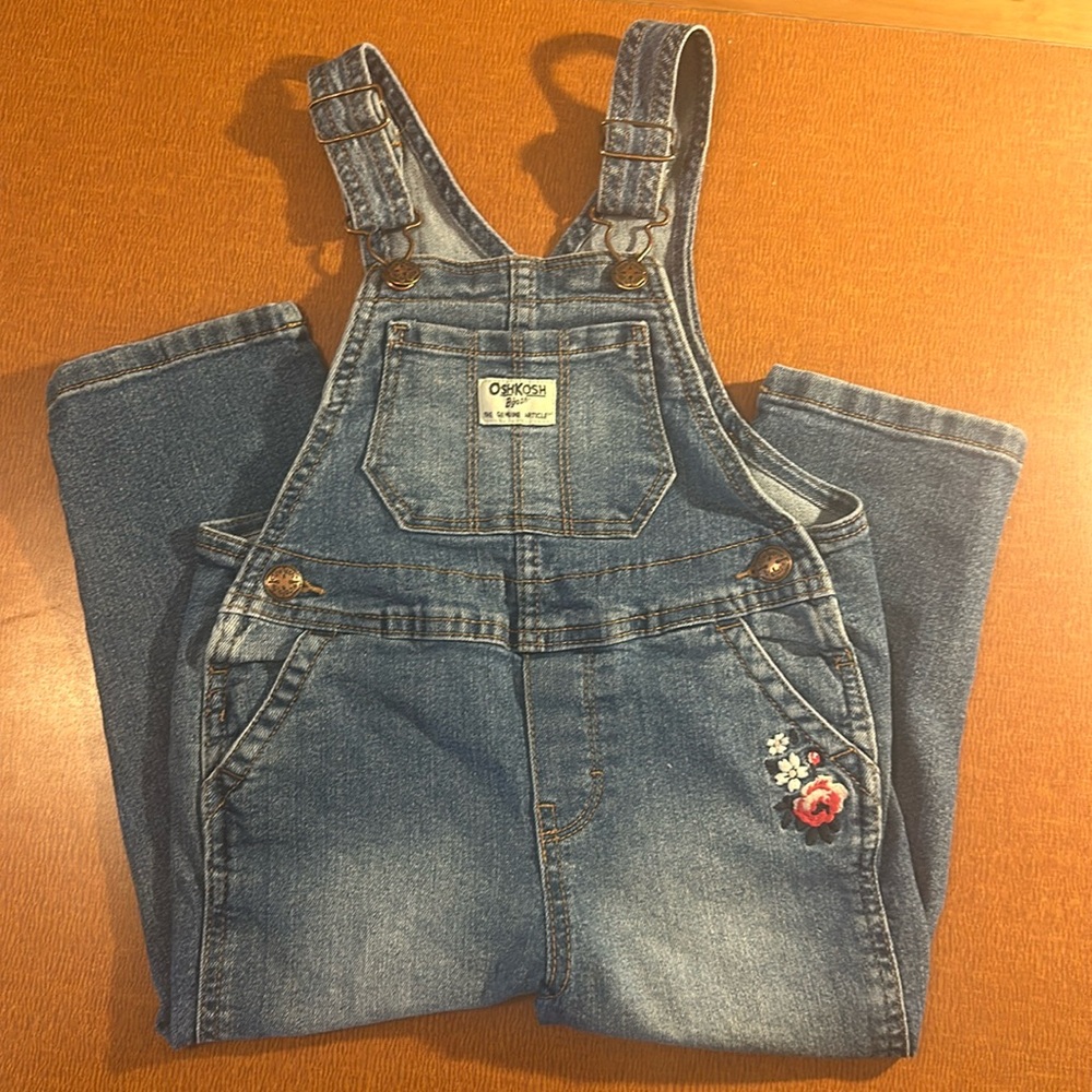 Osh Kosh B’Gosh Denim‎ 3T Overslls with Flower Embroidery